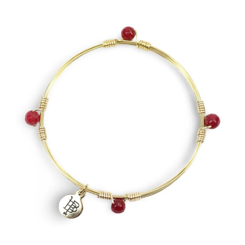 Cuff Bangles for Women-The Morgan Bangle - Garnet