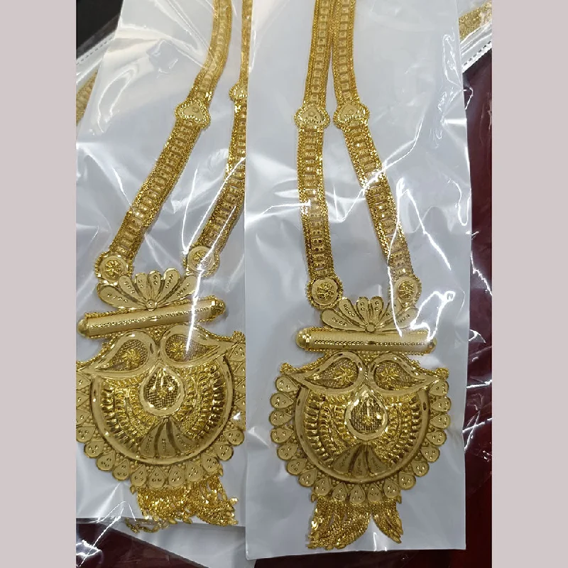 Chunky Gold Necklace-Pari Art Jewellery Forming Long Necklace Set ( 1 Piece Only )