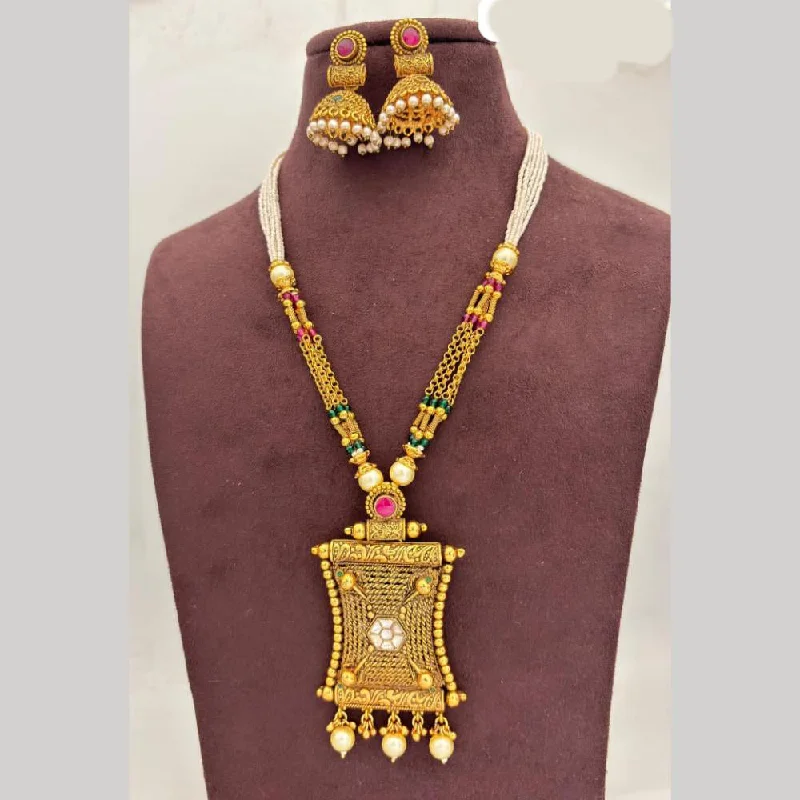 Personal Initial Necklace-Jewel Addiction Gold Plated Kundan Stone And Pearls Necklace Set