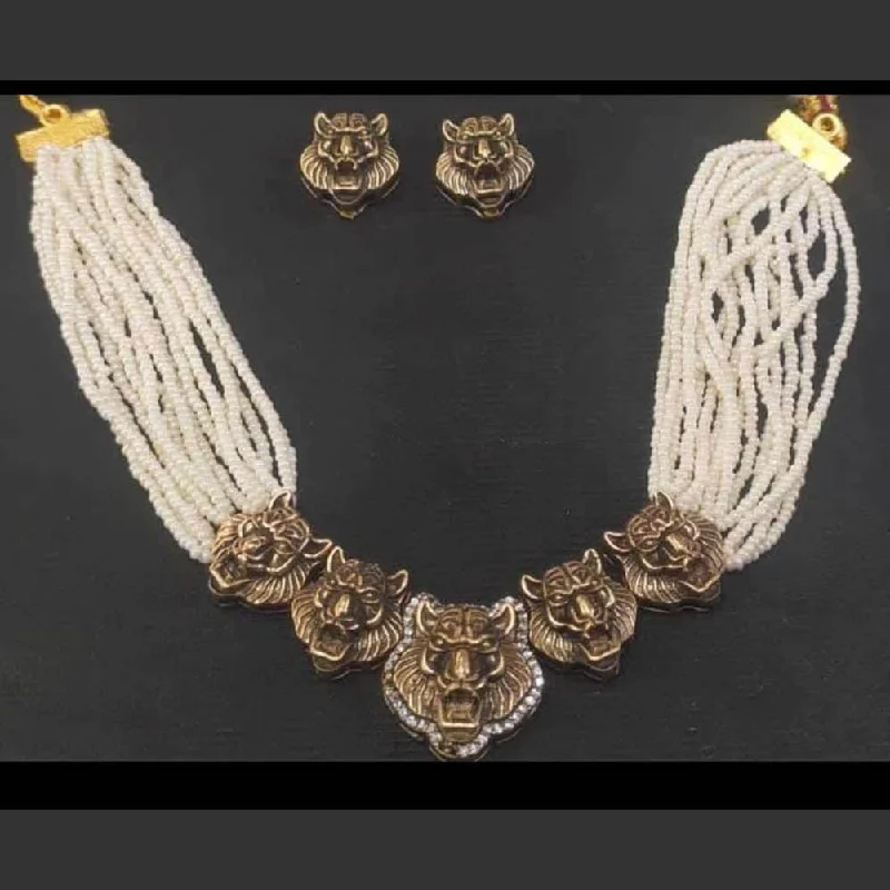 Black Diamond Necklace-FS Collection Gold Plated Sabyasachi Expire Choker Necklace Set