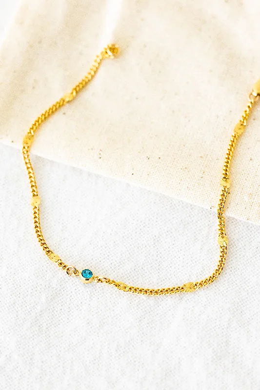 Simple Engraved Bracelets-CZ Turquoise Sunset Bracelet