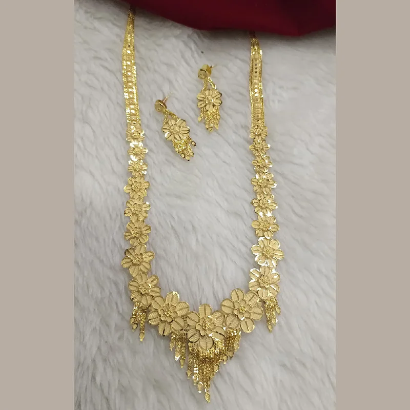 Bold Crystal Necklace-Pari Art Jewellery Forming Long Necklace Set