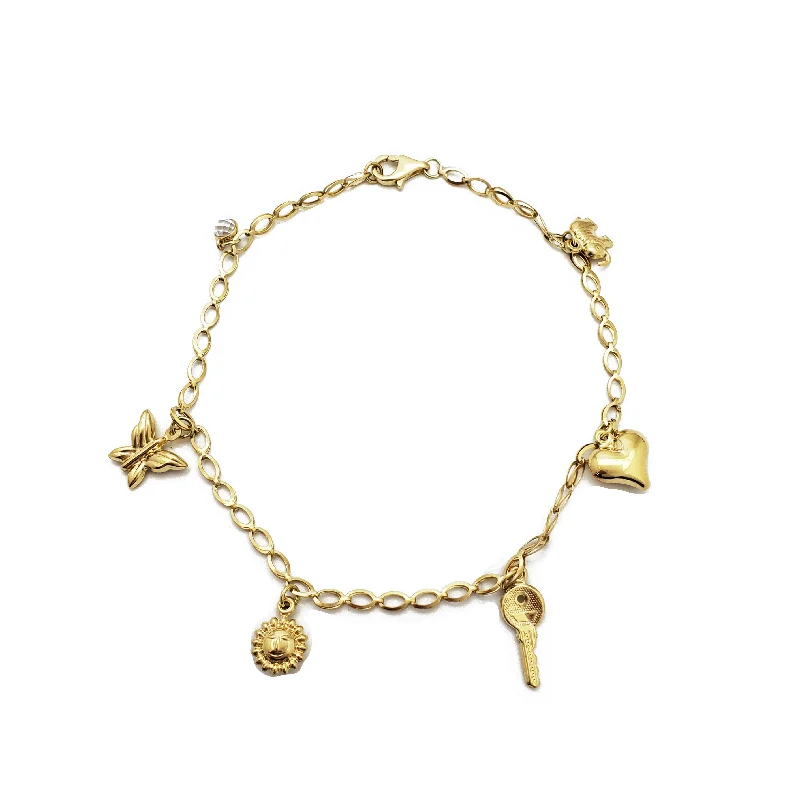 Fashion Bracelets for Women-Charm Anklet Bracelet (14K)