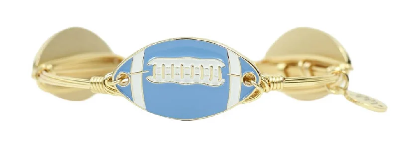 Multi-Color Bangle Set-The Football Bangle Bracelet - Light Blue