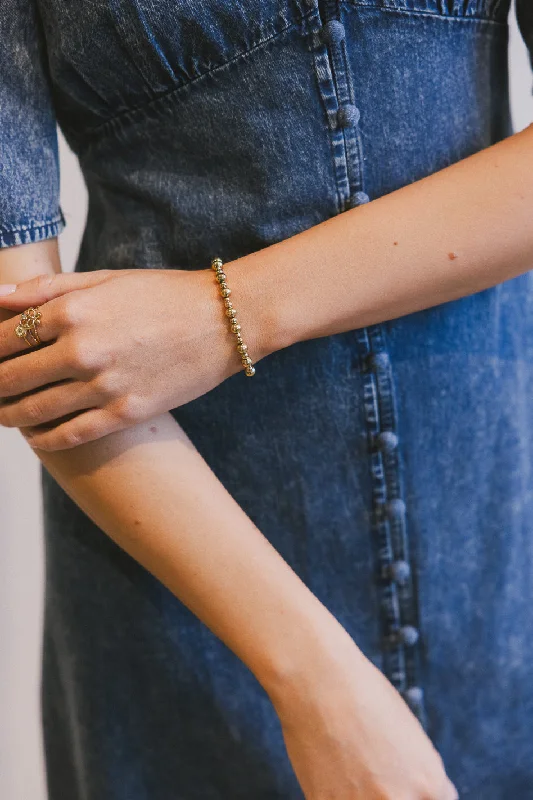 Gold Cuff Bracelets with Diamonds-Gia Beaded Bracelet