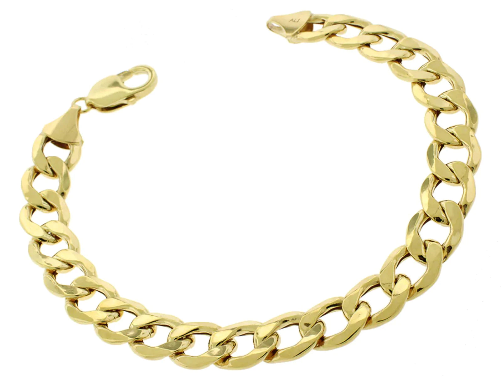 Gemstone Cuff Bracelets-[Lightweight] Open Italian Cuban Ankle Bracelet (14K)