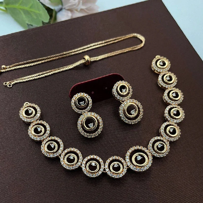 Vintage Gold Necklace-Aamrapali Gold Plated Austrian Stone Necklace Set