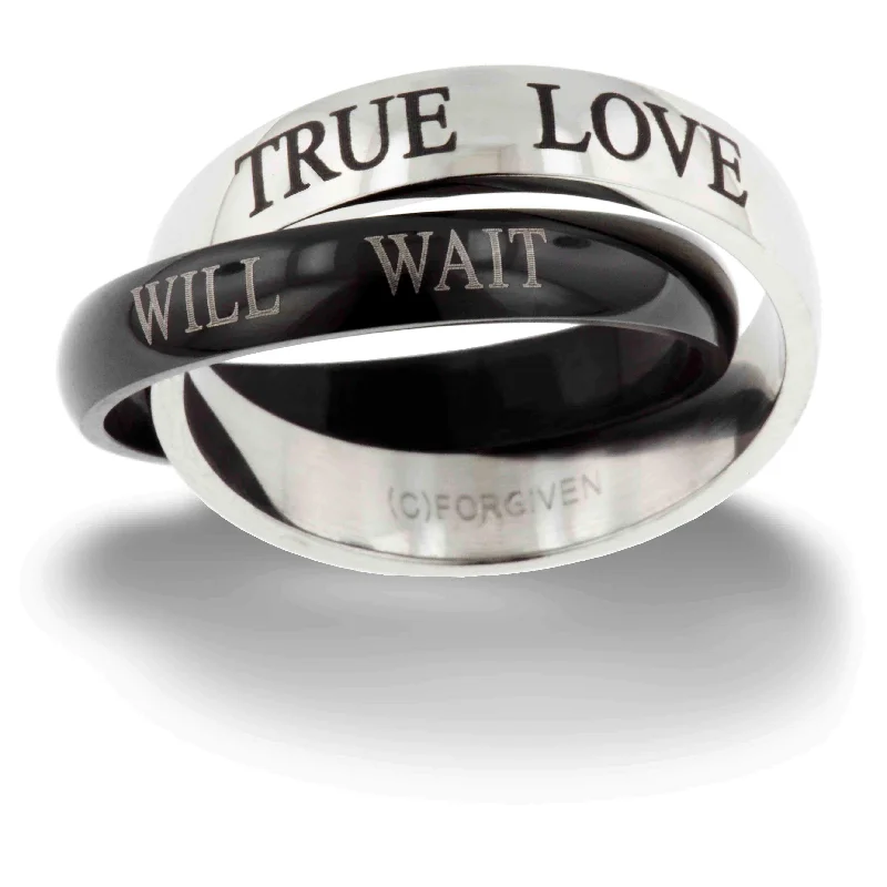 Dainty Gold Ring-True Love Will Wait ring