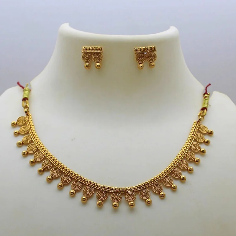 Colorful Bead Necklace-Lalita Creation Gold Plated Necklace Set