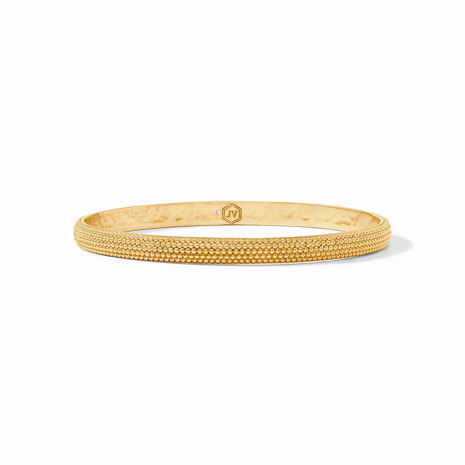 Plain Gold Bangles-BEADED ETERNITY BANGLE