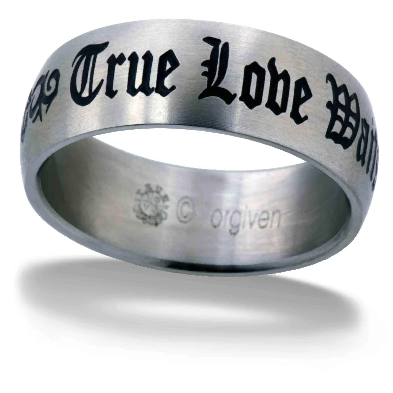 Vintage Engagement Ring-Gothic Mens True Love Waits Ring