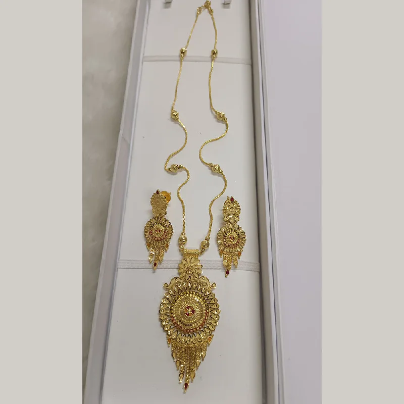 Delicate Gold Chain Necklace-Pari Art Jewellery Forming Long Necklace Set