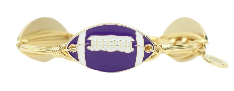 Luxury Gold Bangles-The Football Bangle Bracelet - Purple