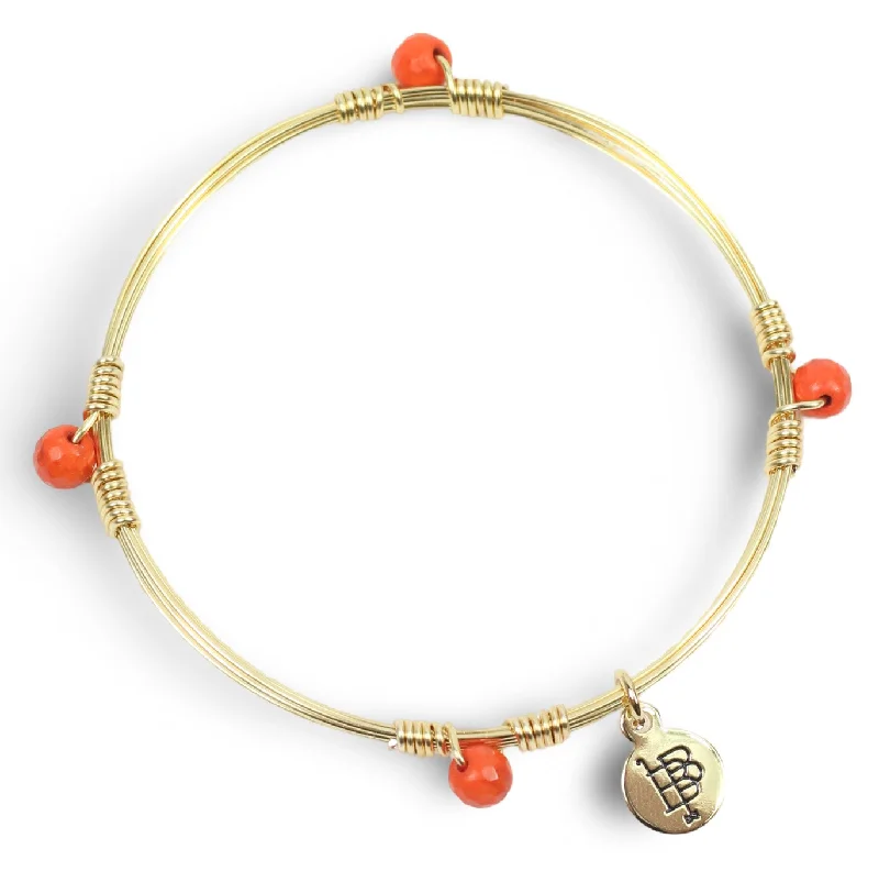 Personalized Gold Bangle Set-The Morgan Bangle - Orange