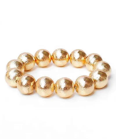 Silver and Gold Bracelets-Best Brass Ball Bracelet 16mm