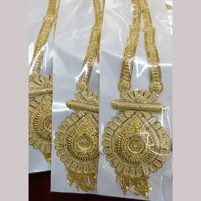 Gold Bangle Necklace-Pari Art Jewellery Forming Long Necklace Set ( 1 Piece Only )