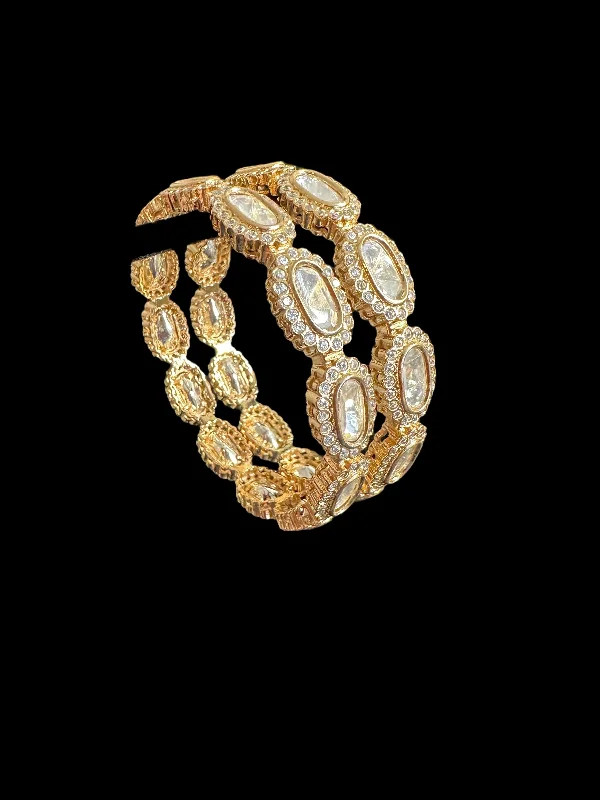 Handcrafted Gold Bangles-B315 High quality Polki bangles -2.4 ( READY TO SHIP )