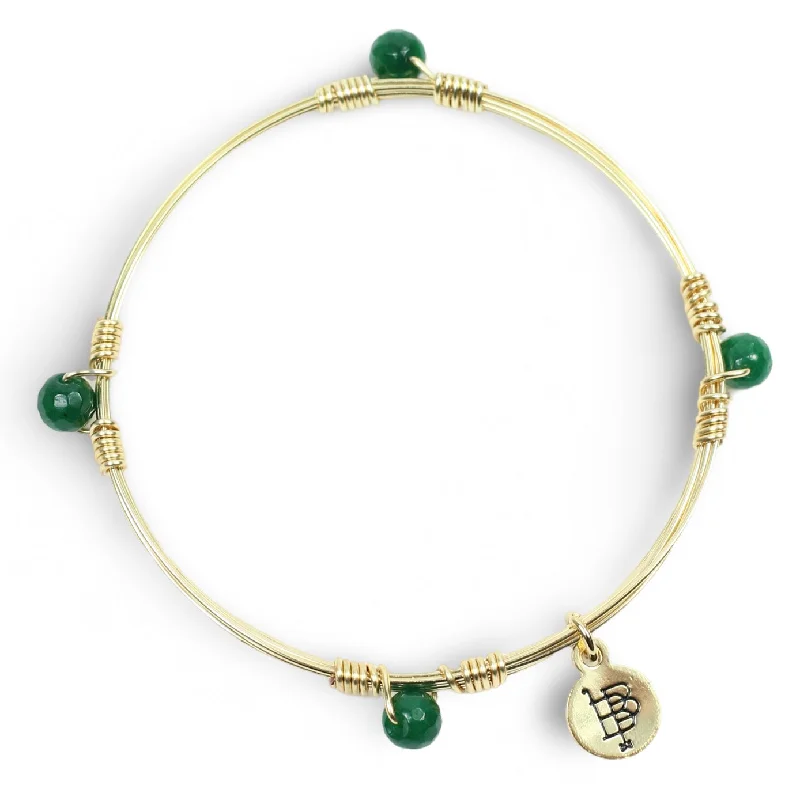 Customizable Bangle Bracelets-The Morgan Bangle - Green