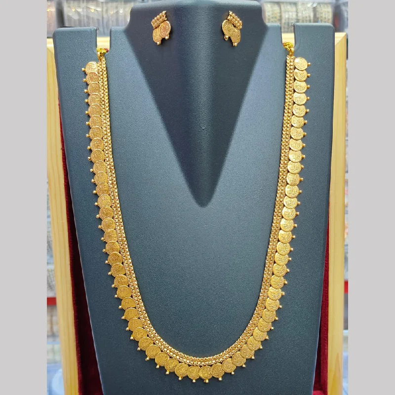 Handcrafted Pendant Necklace-Pooja Bangles Gold Plated Long Necklace Set