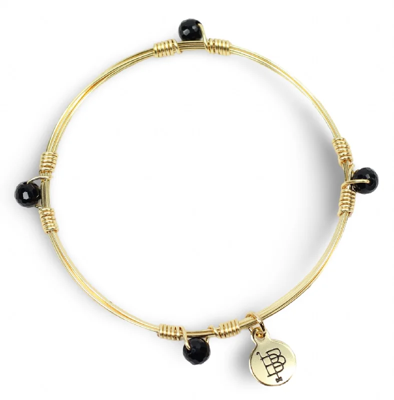 Elegant Gold Bangles Set-The Morgan Bangle - Black