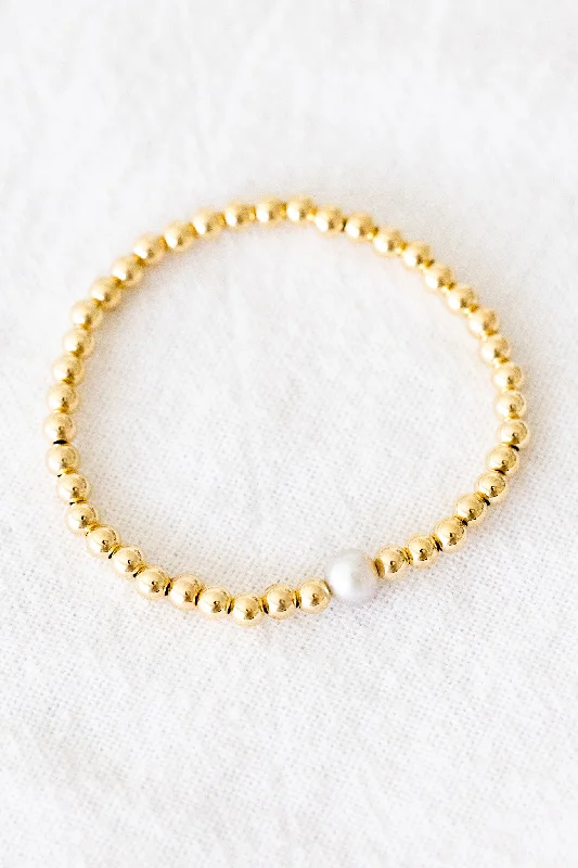 Gold-Plated Tennis Bracelets-Silver Potato Pearl Bubble Bracelet