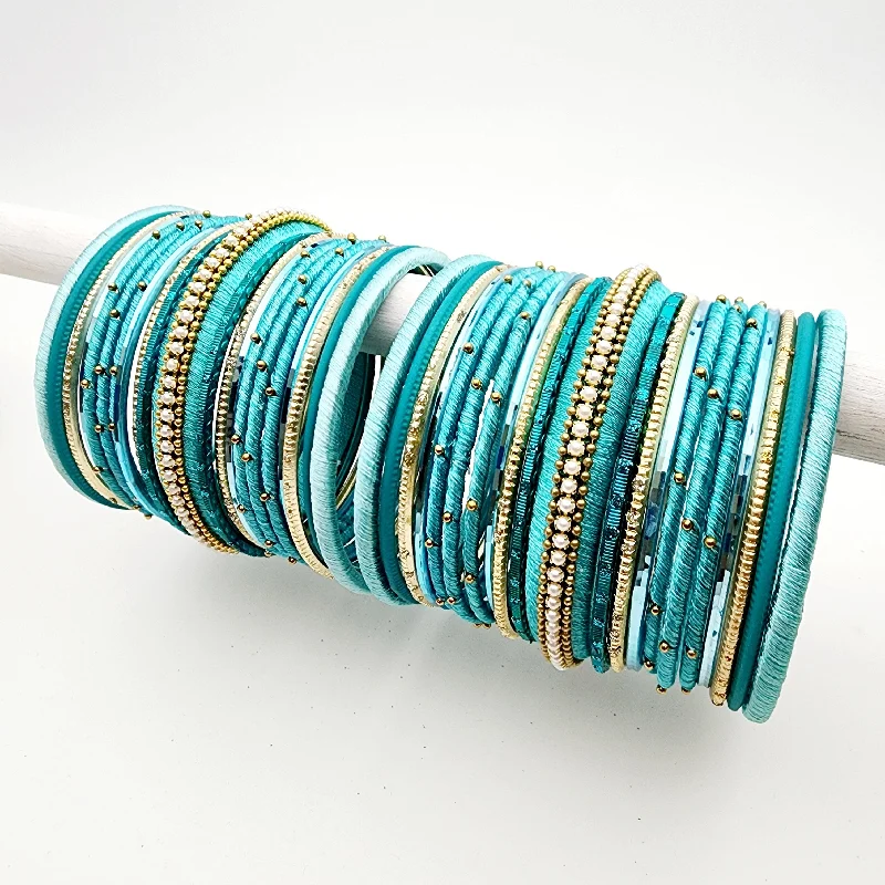 Adjustable Silver Bangles-Emilia Bangle Set