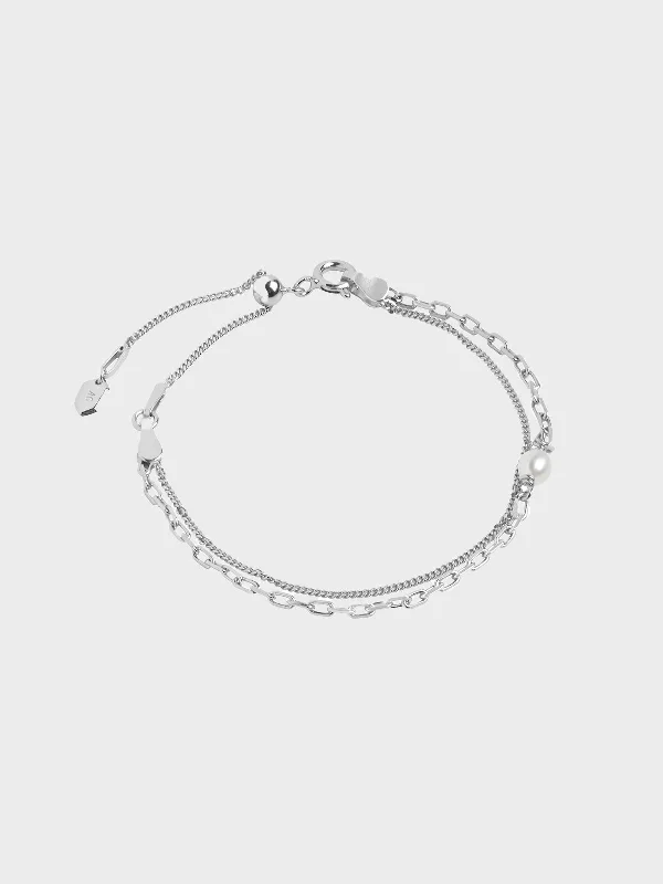 Crystal-Studded Bracelets-Cantare Bracelet in Silver