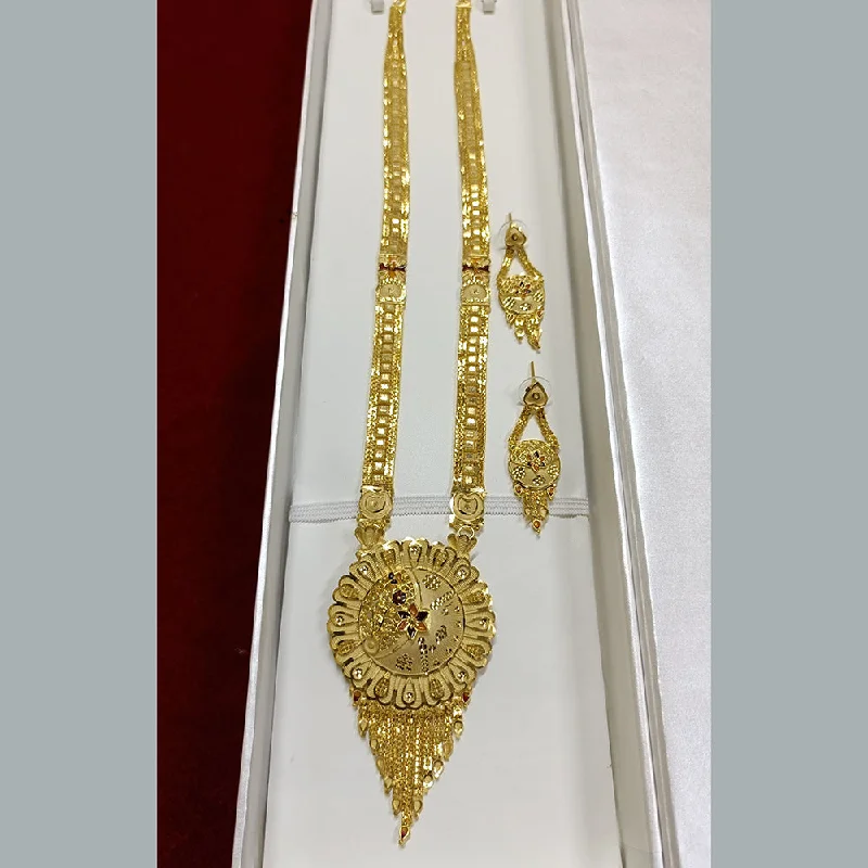 Gold Rope Necklace-Pari Art Jewellery Forming Long Necklace Set