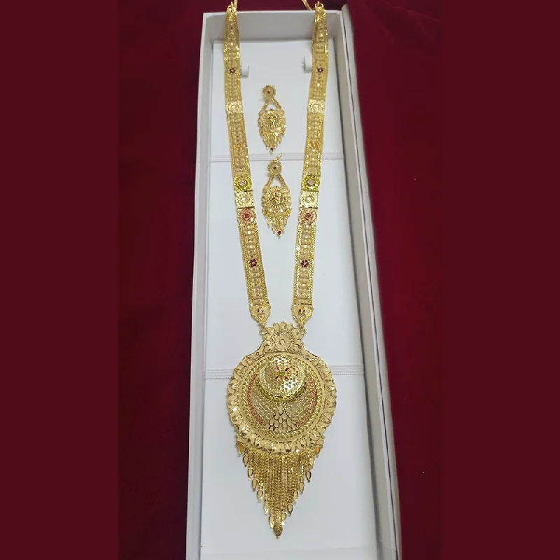 Fashionable Choker Necklace-Pari Art Jewellery Forming Long Necklace Set