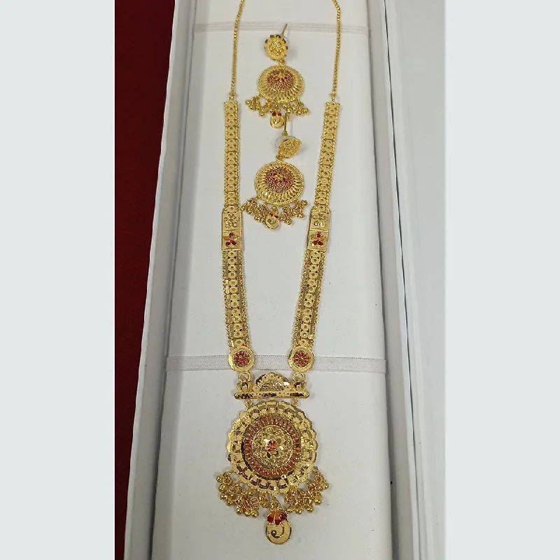 Simple Diamond Necklace-Pari Art Jewellery Forming Long Necklace Set