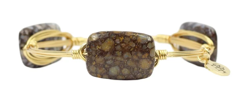 Designer Gold Bangles-River Rock Bangle Bracelet