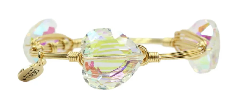 Multi-Color Wedding Bangles-The Aurora Heart Bangle Bracelet