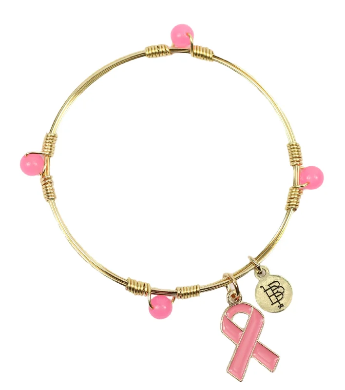 Boho Style Bangles-Breast Cancer Awareness Bangle Stacker