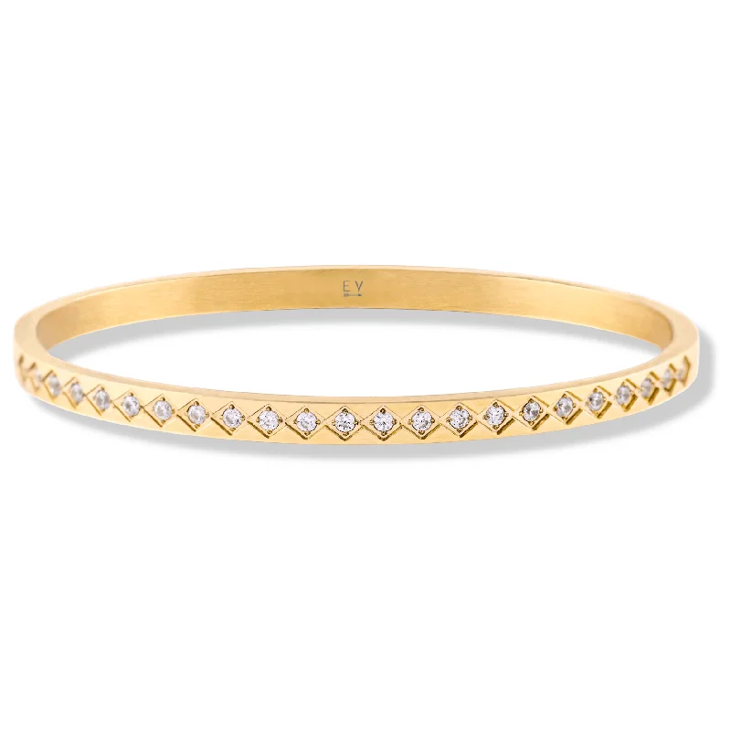 Simple Rose Gold Bangles Set-Isabella Geometric Bangle Bracelet