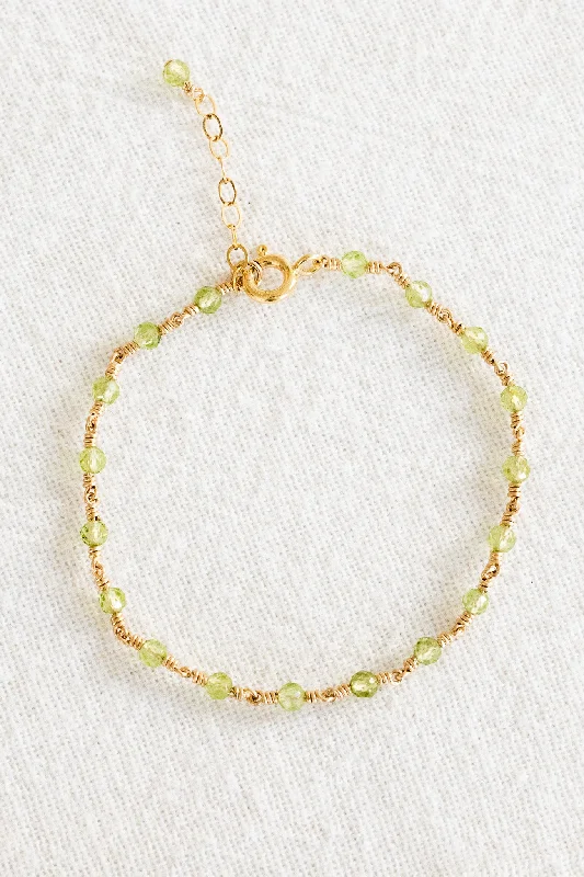 Bohemian Charm Bracelets-Peridot Endless Bracelet