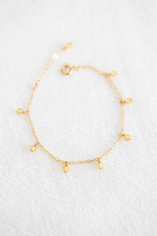 Stunning Gold Bracelets-Citrine Drop Bracelet