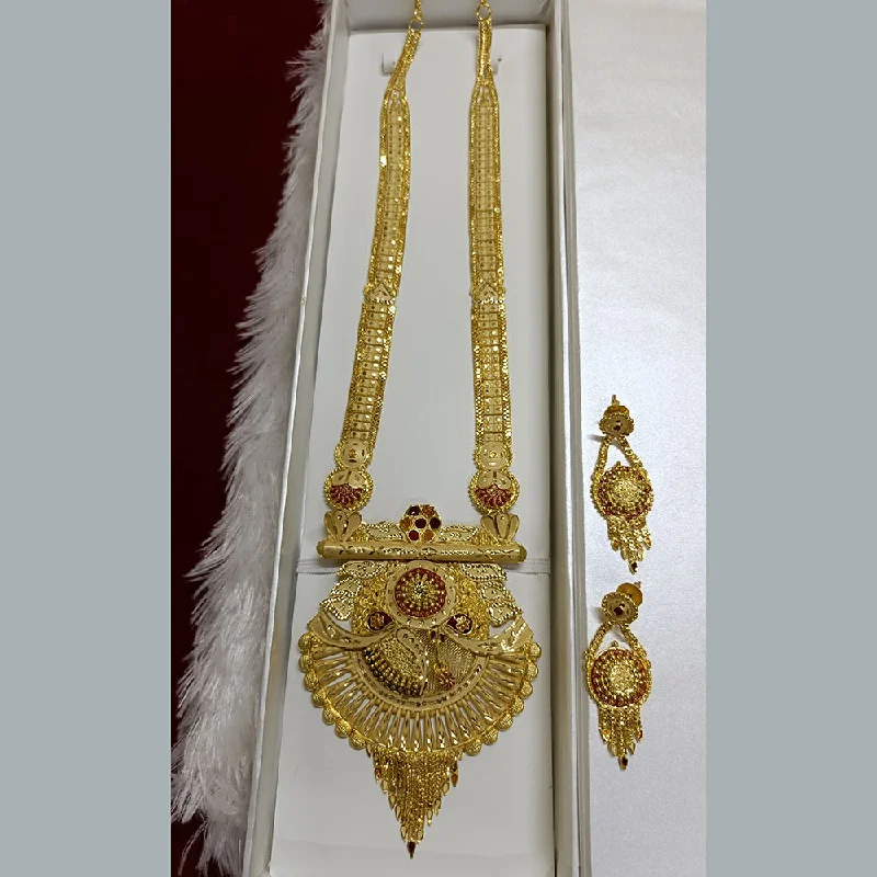 Vintage Pearl and Gold Necklace-Pari Art Jewellery Forming Long Necklace Set