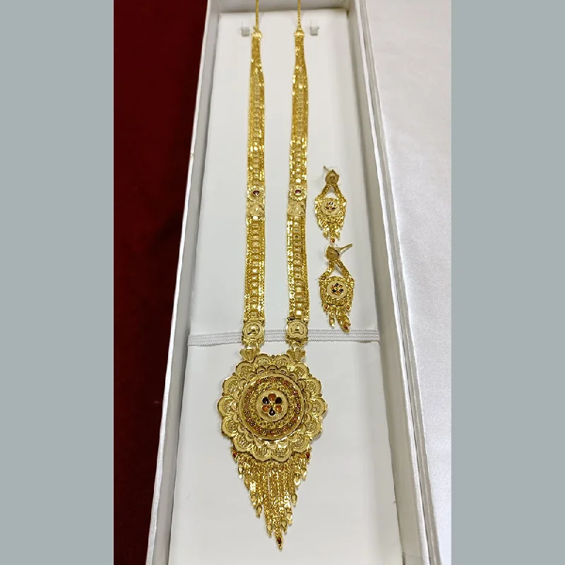 Crystal Bar Necklace-Pari Art Jewellery Forming Long Necklace Set