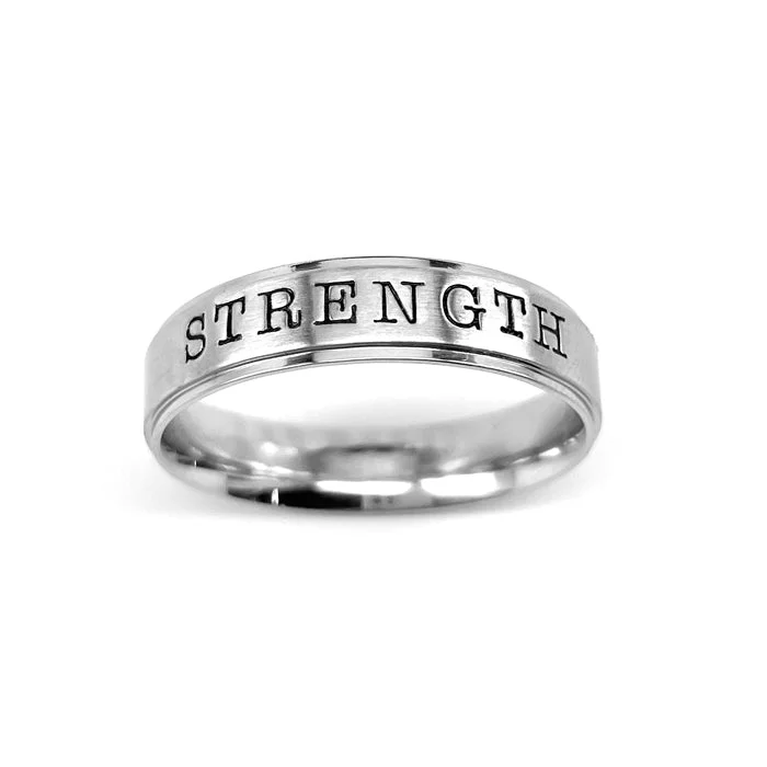 Gold Infinity Ring-Strength Hand Stamped Stainless Steel Band Ring