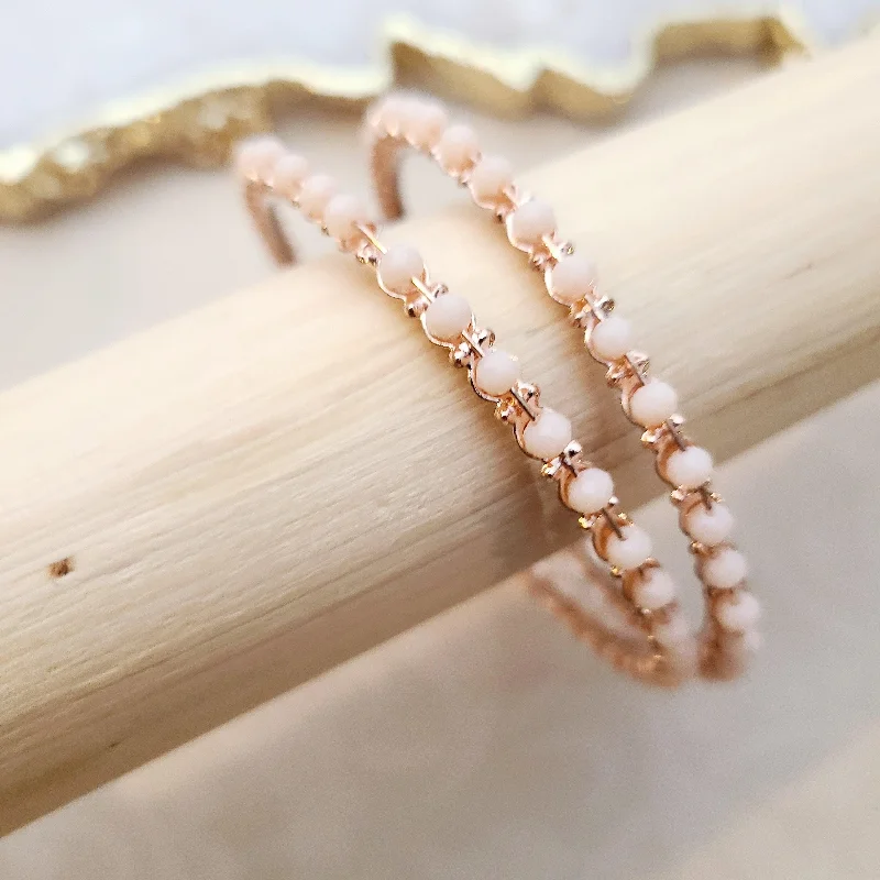 Beaded Bangle Set-Rayne - peach Bangles