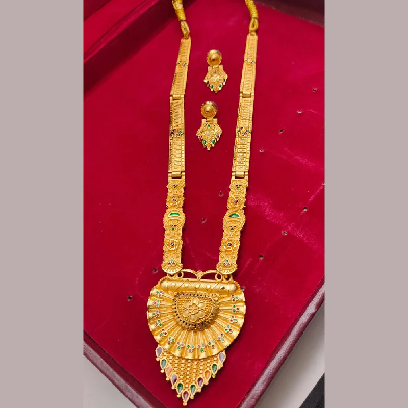 Art Deco Necklace-Lalita Creation Gold Plated Long Necklace Set