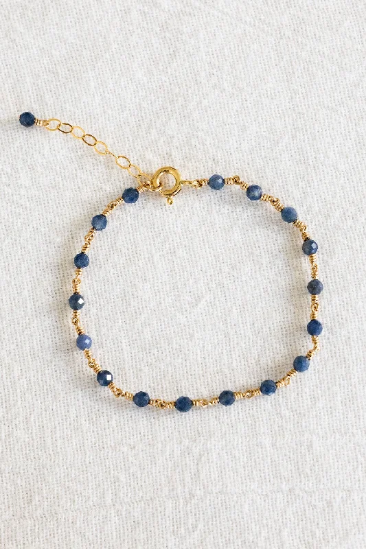 Gemstone Link Bracelets-Sapphire Endless Bracelet