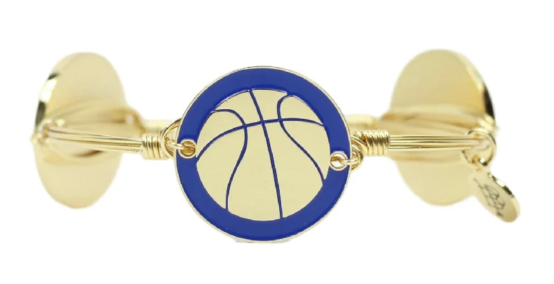 Rose Gold Wedding Bangles-The Basketball Bangle Bracelet - Blue