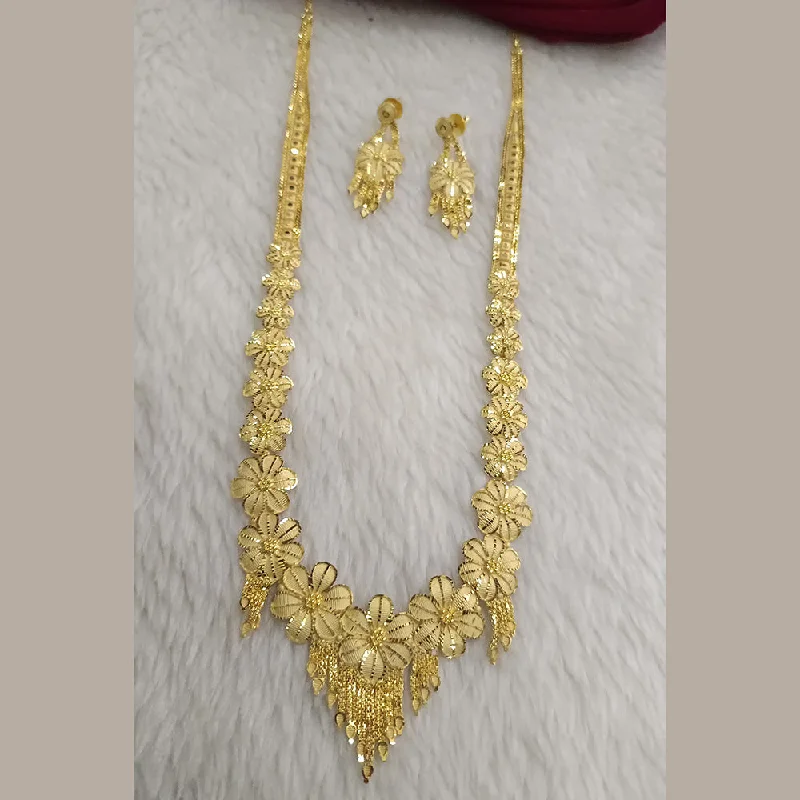 Delicate Gold Chain Necklace-Pari Art Jewellery Forming Long Necklace Set