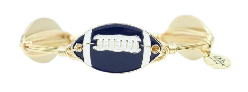 Sparkling Diamond Bangles-The Football Bangle Bracelet - Navy