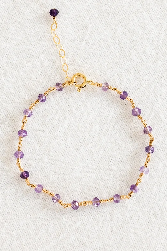 Personalized Crystal Bracelets-Amethyst Endless Bracelet