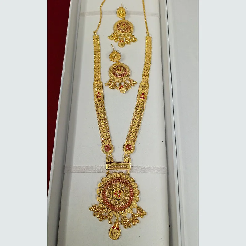 Silver and Gold Necklace-Pari Art Jewellery Forming Long Necklace Set