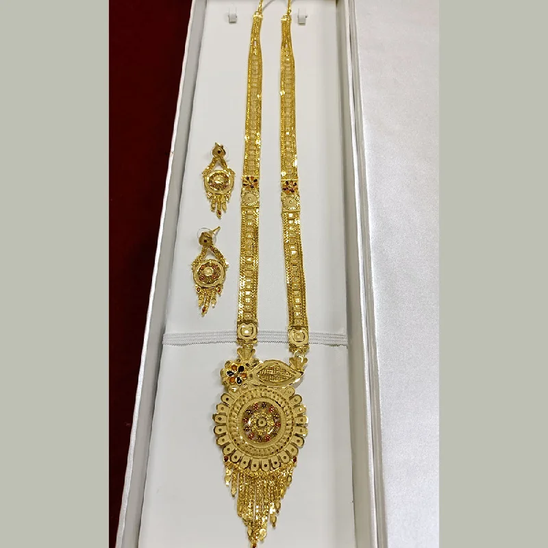 Fashionable Gold Necklace-Pari Art Jewellery Forming Long Necklace Set