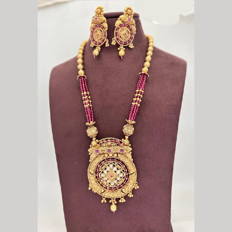 Silver Heart Necklace-Jewel Addiction Gold Plated Kundan Stone And Pearls Necklace Set