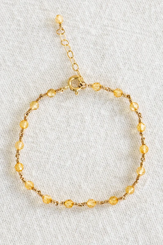 Simple Rose Gold Bracelet-Citrine Endless Bracelet